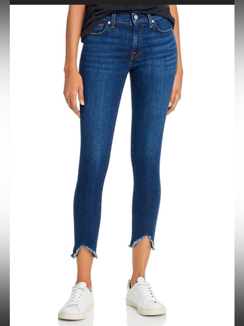 7 For All Mankind Dark Blue Ankle Skinny Jeans